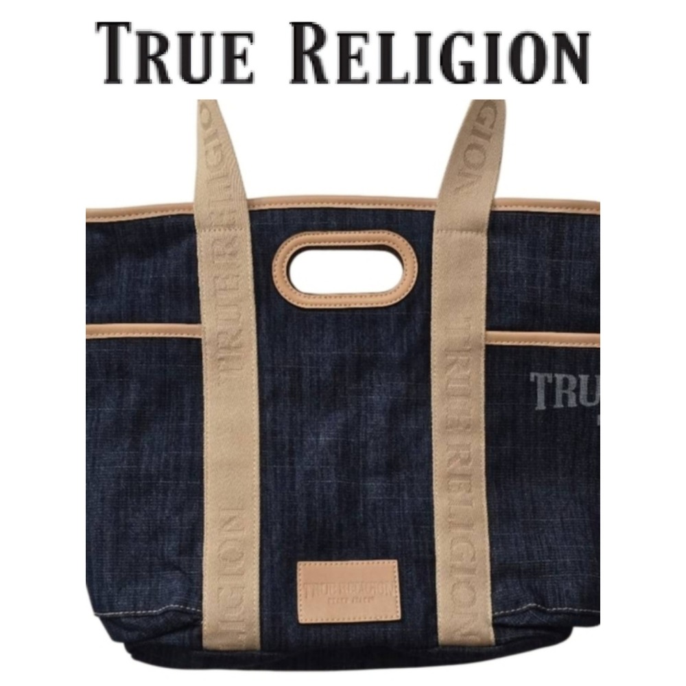 True Religion Logo Denim Tote Bag‎